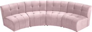 Limitless Pink Velvet 4pc. Modular Sectional - Furnish 4 Less 98 (NY)*