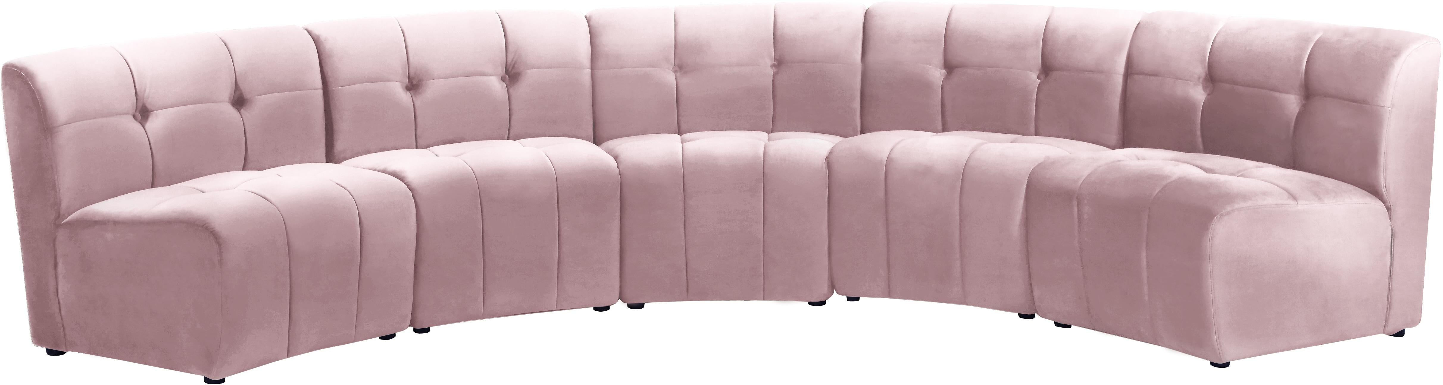 Limitless Pink Velvet 5pc. Modular Sectional