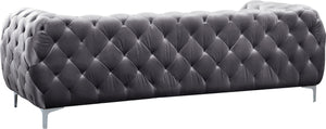 Mercer Grey Velvet Sofa - Furnish 4 Less 98 (NY)*