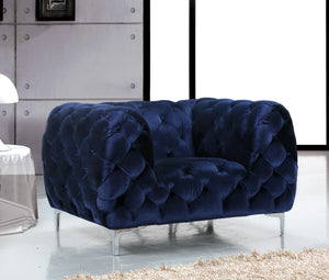 Mercer Navy Velvet Chair - Furnish 4 Less 98 (NY)*