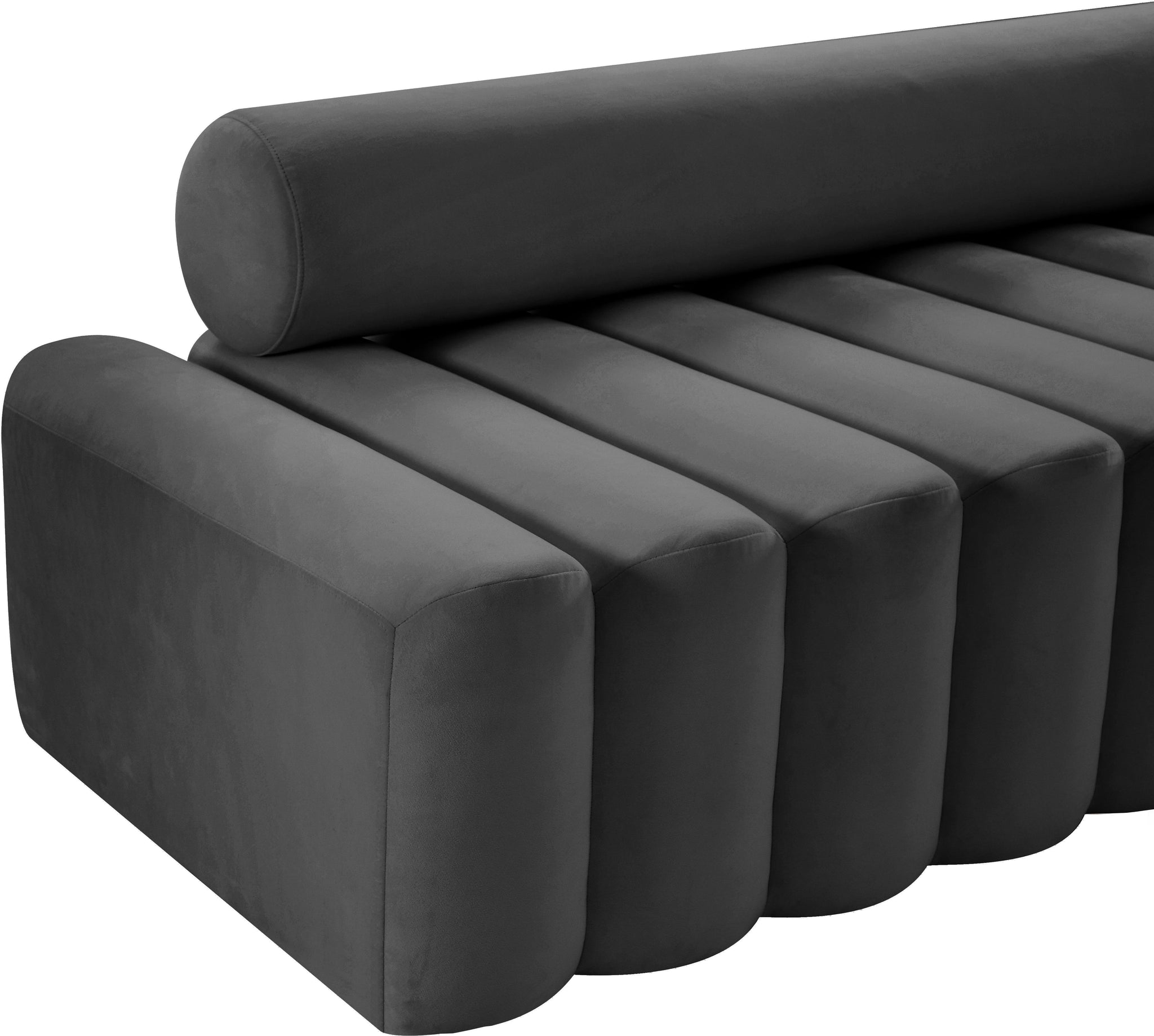 Melody Grey Velvet Sofa - Furnish 4 Less 98 (NY)*