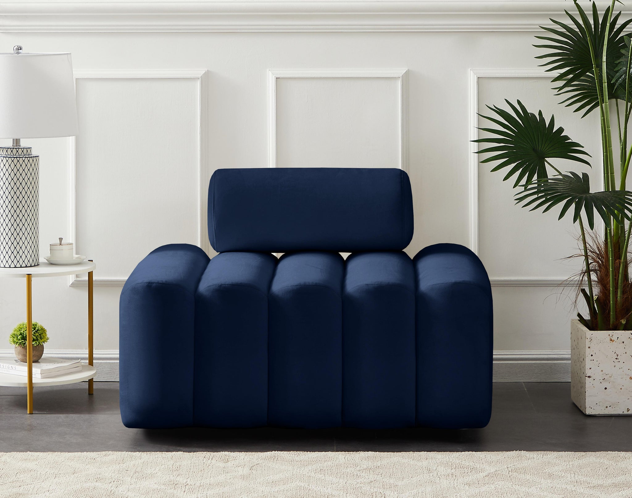 Melody Navy Velvet Chair - Furnish 4 Less 98 (NY)*