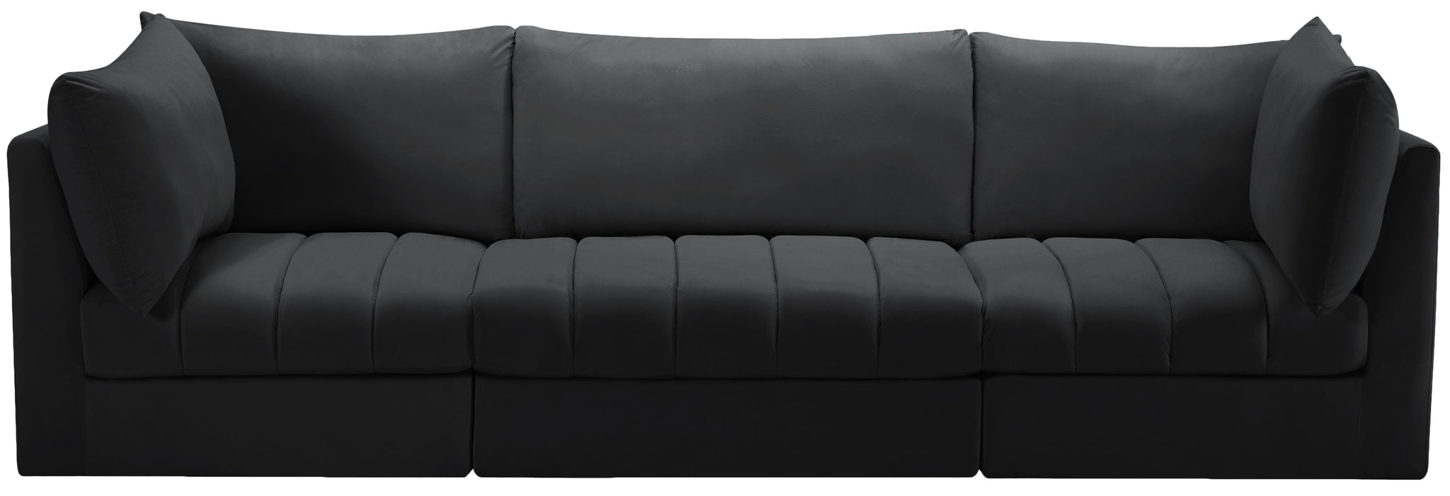 Jacob Black Velvet Modular Sofa - Furnish 4 Less 98 (NY)*