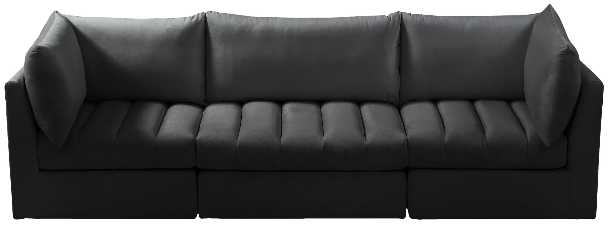 Jacob Black Velvet Modular Sofa - Furnish 4 Less 98 (NY)*