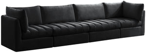 Jacob Black Velvet Modular Sofa - Furnish 4 Less 98 (NY)*