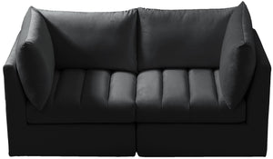 Jacob Black Velvet Modular Sofa - Furnish 4 Less 98 (NY)*