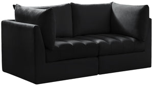 Jacob Black Velvet Modular Sofa - Furnish 4 Less 98 (NY)*