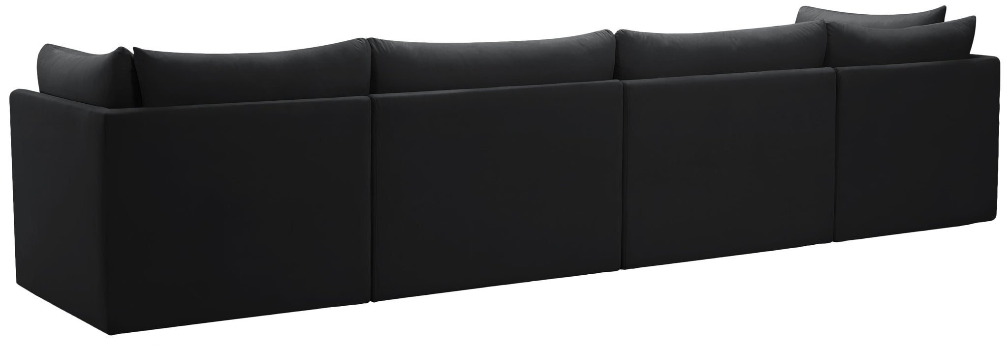 Jacob Black Velvet Modular Sofa - Furnish 4 Less 98 (NY)*