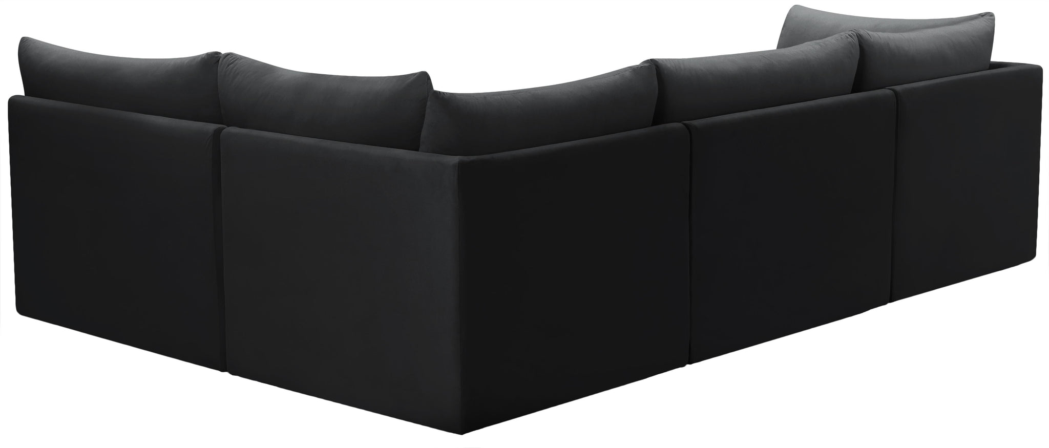 Jacob Black Velvet Modular Sectional - Furnish 4 Less 98 (NY)*