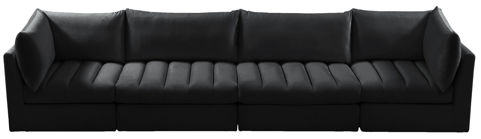 Jacob Black Velvet Modular Sofa - Furnish 4 Less 98 (NY)*