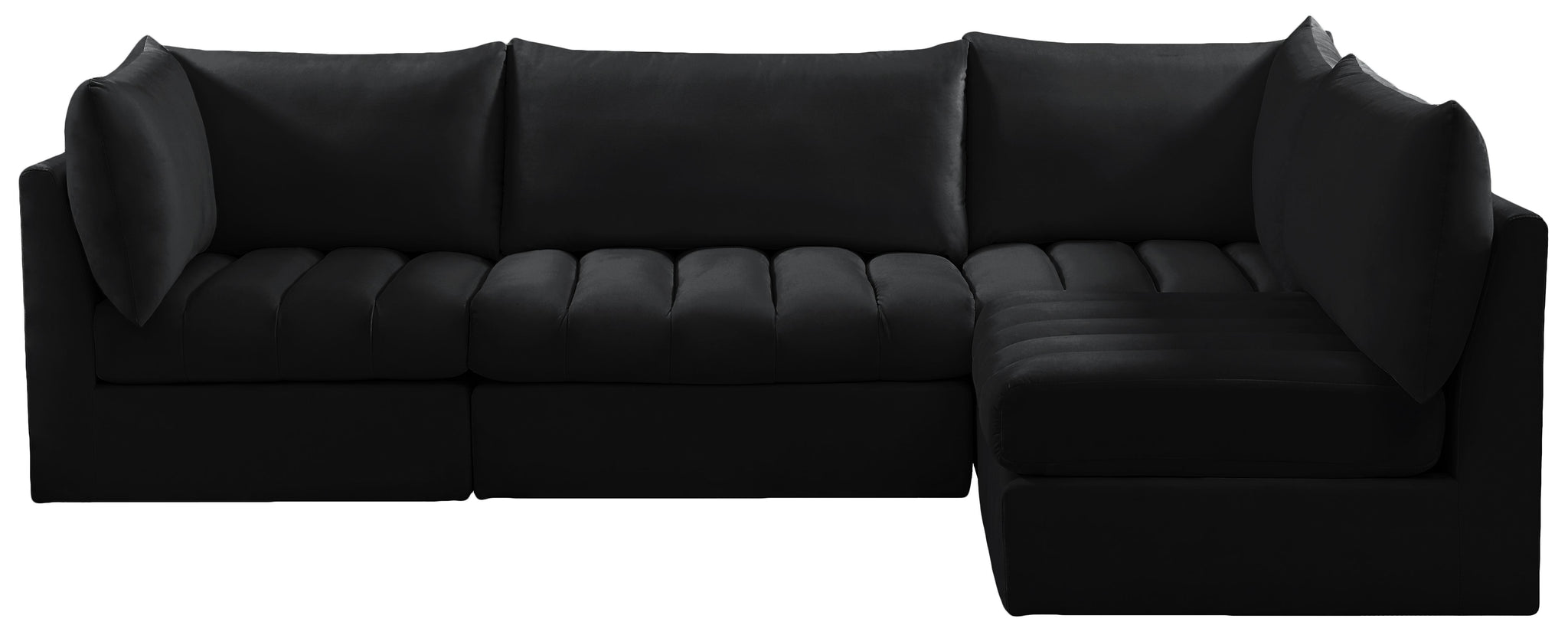 Jacob Black Velvet Modular Sectional - Furnish 4 Less 98 (NY)*