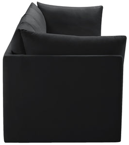 Jacob Black Velvet Modular Sofa - Furnish 4 Less 98 (NY)*