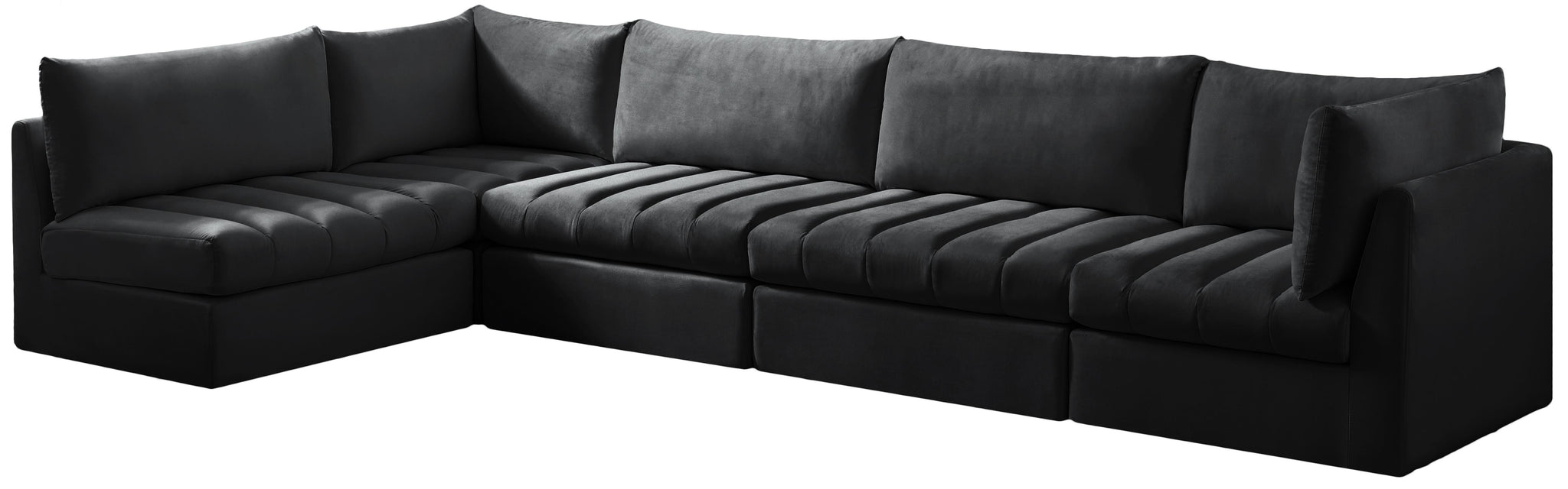 Jacob Black Velvet Modular Sectional - Furnish 4 Less 98 (NY)*