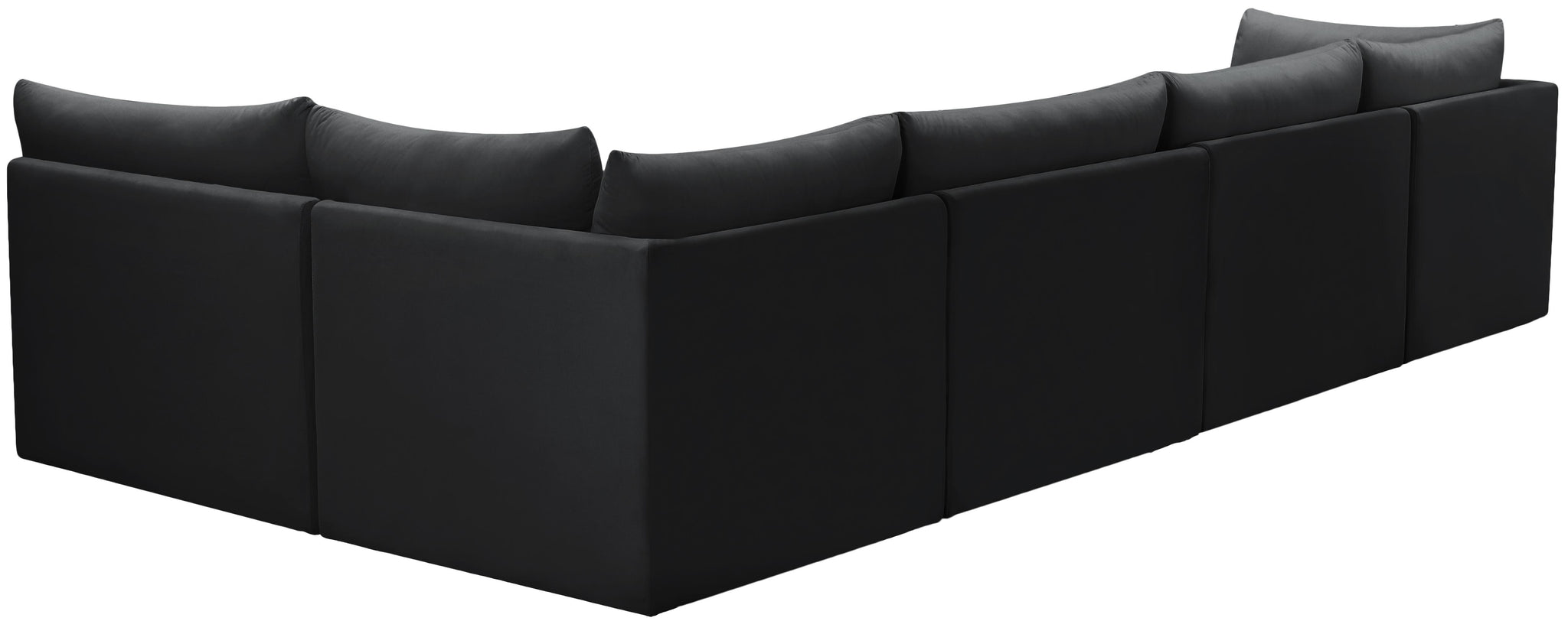 Jacob Black Velvet Modular Sectional - Furnish 4 Less 98 (NY)*