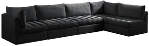 Jacob Black Velvet Modular Sectional - Furnish 4 Less 98 (NY)*