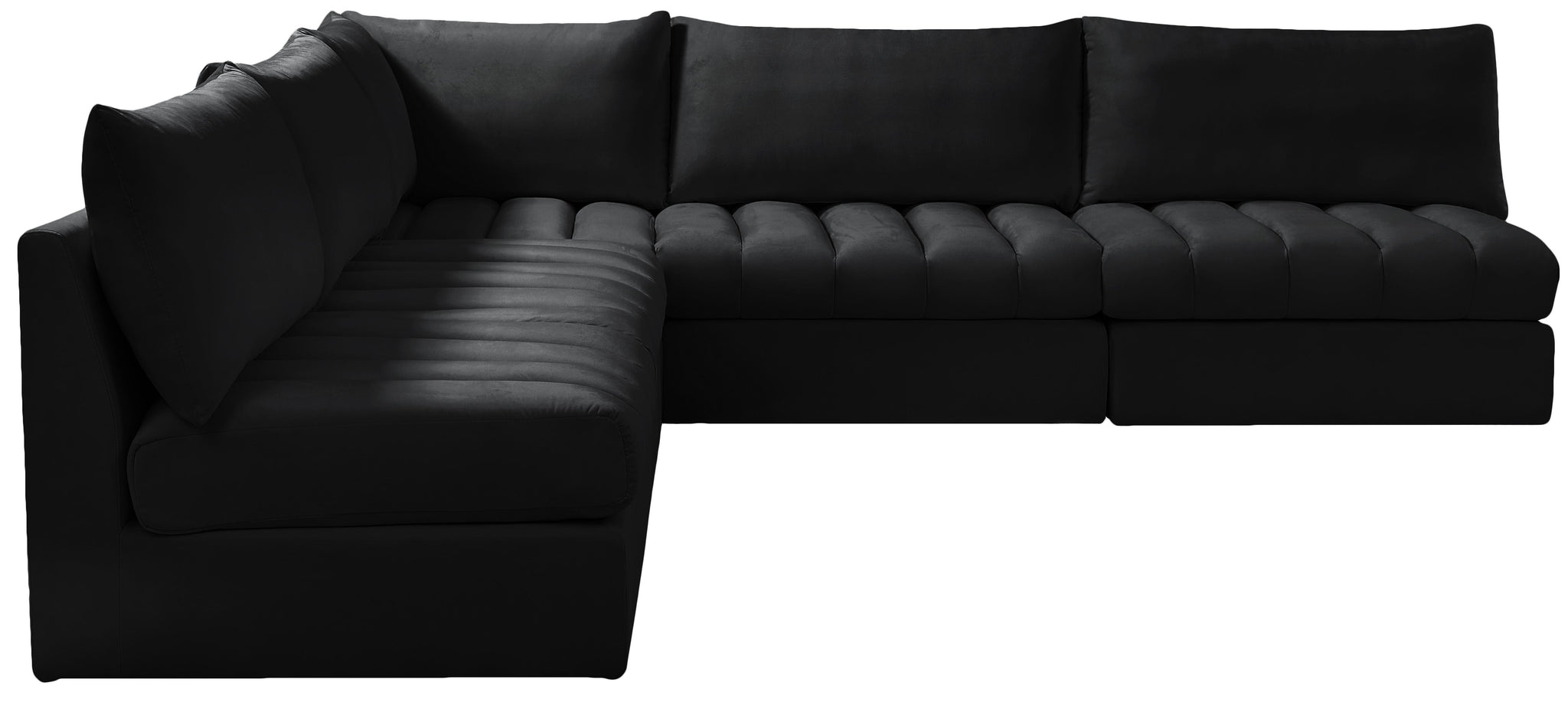 Jacob Black Velvet Modular Sectional - Furnish 4 Less 98 (NY)*