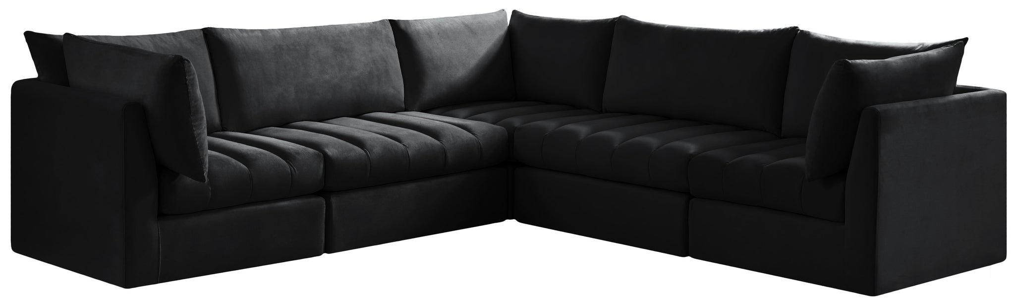 Jacob Black Velvet Modular Sectional - Furnish 4 Less 98 (NY)*