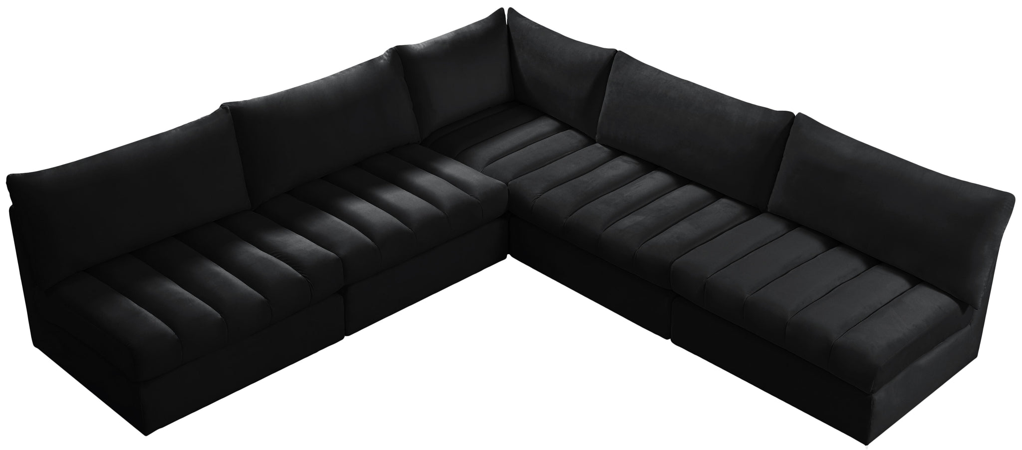 Jacob Black Velvet Modular Sectional - Furnish 4 Less 98 (NY)*