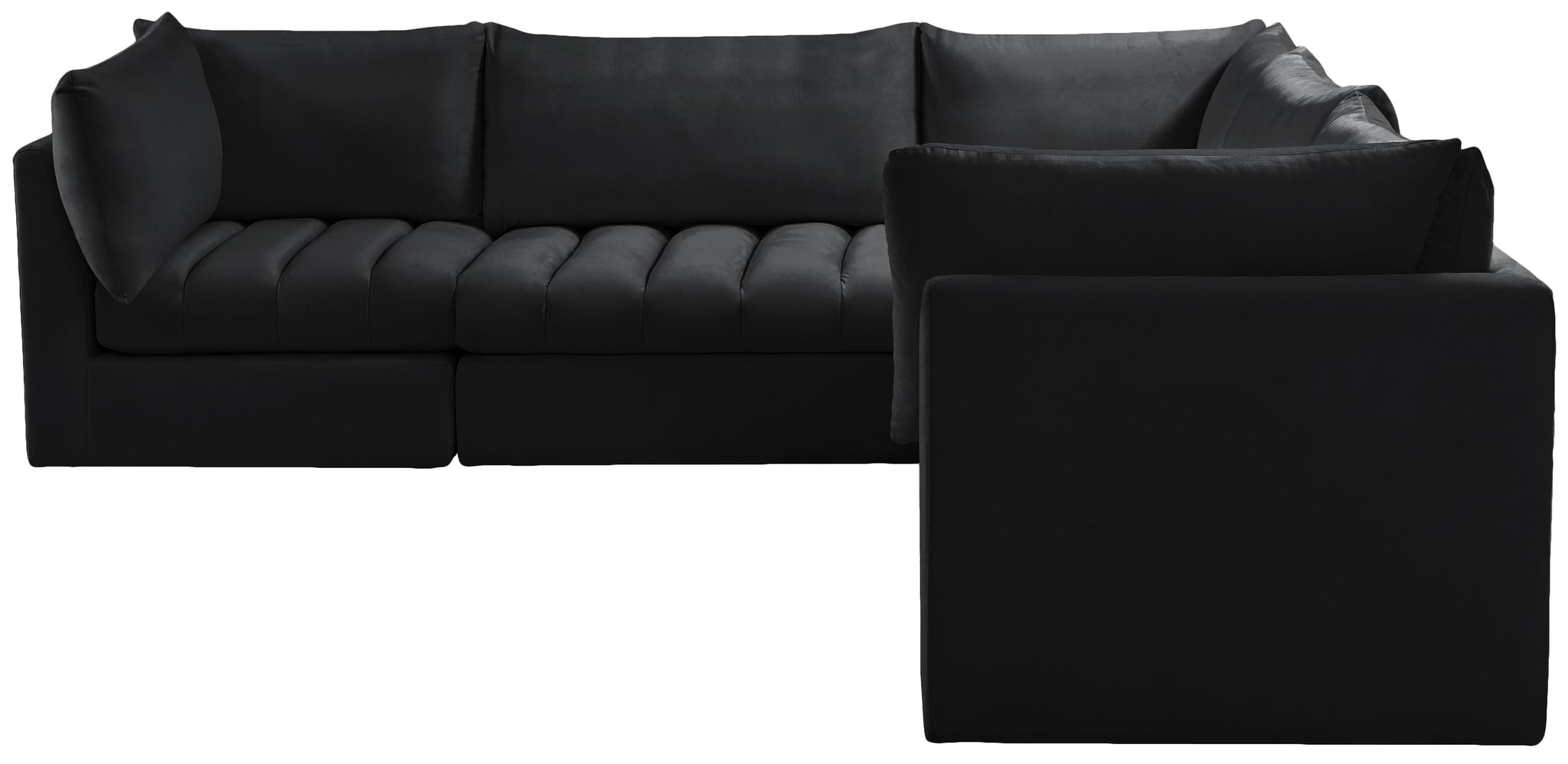 Jacob Black Velvet Modular Sectional - Furnish 4 Less 98 (NY)*