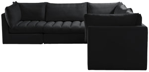 Jacob Black Velvet Modular Sectional - Furnish 4 Less 98 (NY)*