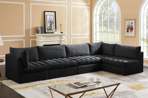 Jacob Black Velvet Modular Sectional - Furnish 4 Less 98 (NY)*