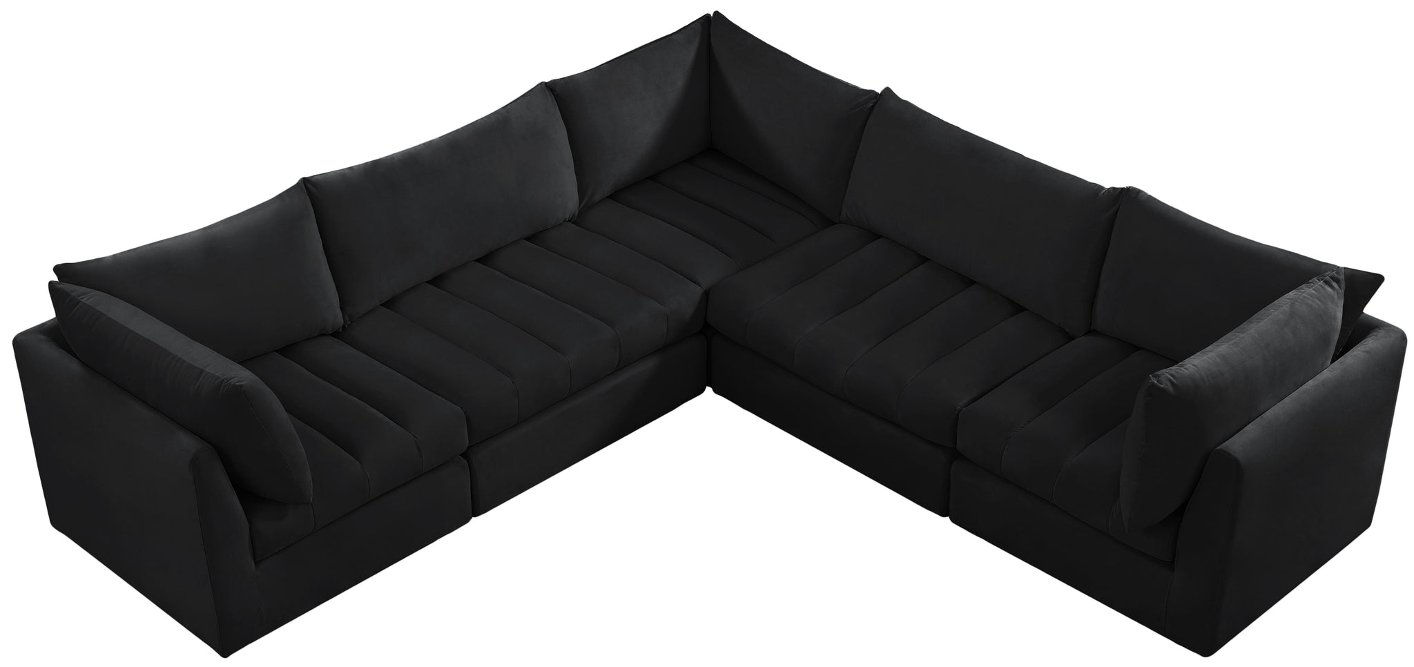 Jacob Black Velvet Modular Sectional - Furnish 4 Less 98 (NY)*