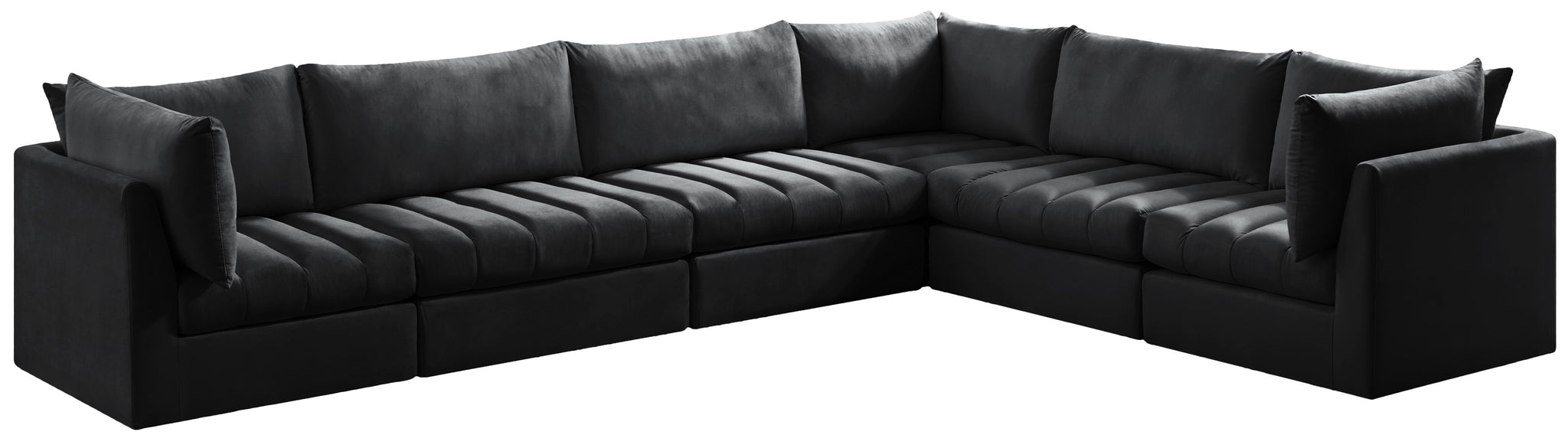 Jacob Black Velvet Modular Sectional - Furnish 4 Less 98 (NY)*