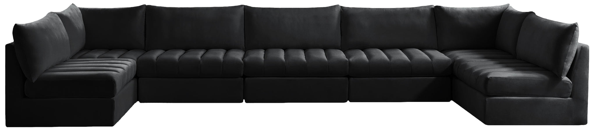 Jacob Black Velvet Modular Sectional - Furnish 4 Less 98 (NY)*