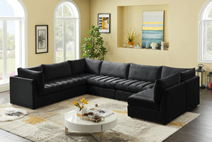 Jacob Black Velvet Modular Sectional - Furnish 4 Less 98 (NY)*