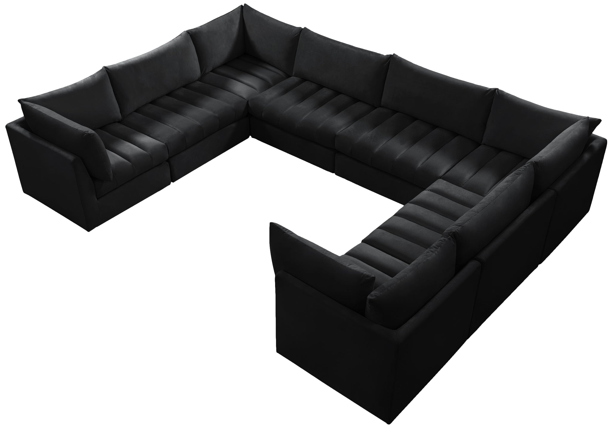 Jacob Black Velvet Modular Sectional - Furnish 4 Less 98 (NY)*