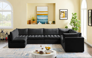 Jacob Black Velvet Modular Sectional - Furnish 4 Less 98 (NY)*