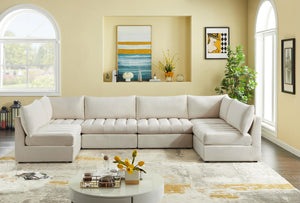 Jacob Cream Velvet Modular Sectional - Furnish 4 Less 98 (NY)*