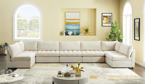 Jacob Cream Velvet Modular Sectional - Furnish 4 Less 98 (NY)*