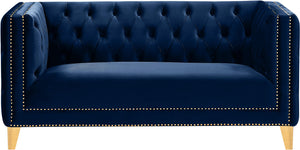 Michelle Navy Velvet Loveseat - Furnish 4 Less 98 (NY)*