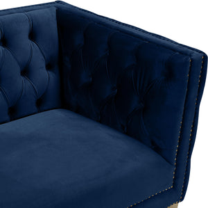 Michelle Navy Velvet Loveseat - Furnish 4 Less 98 (NY)*