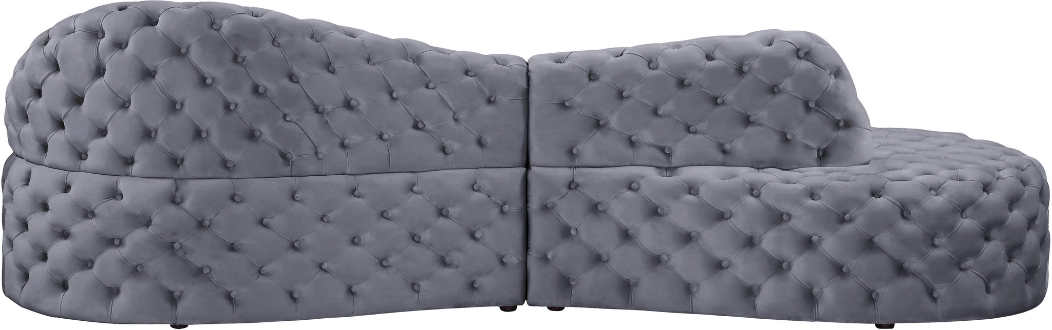 Royal Grey Velvet 2pc. Sectional - Furnish 4 Less 98 (NY)*