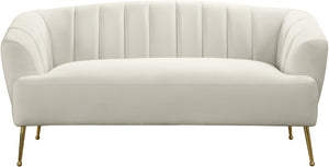 Tori Cream Velvet Loveseat