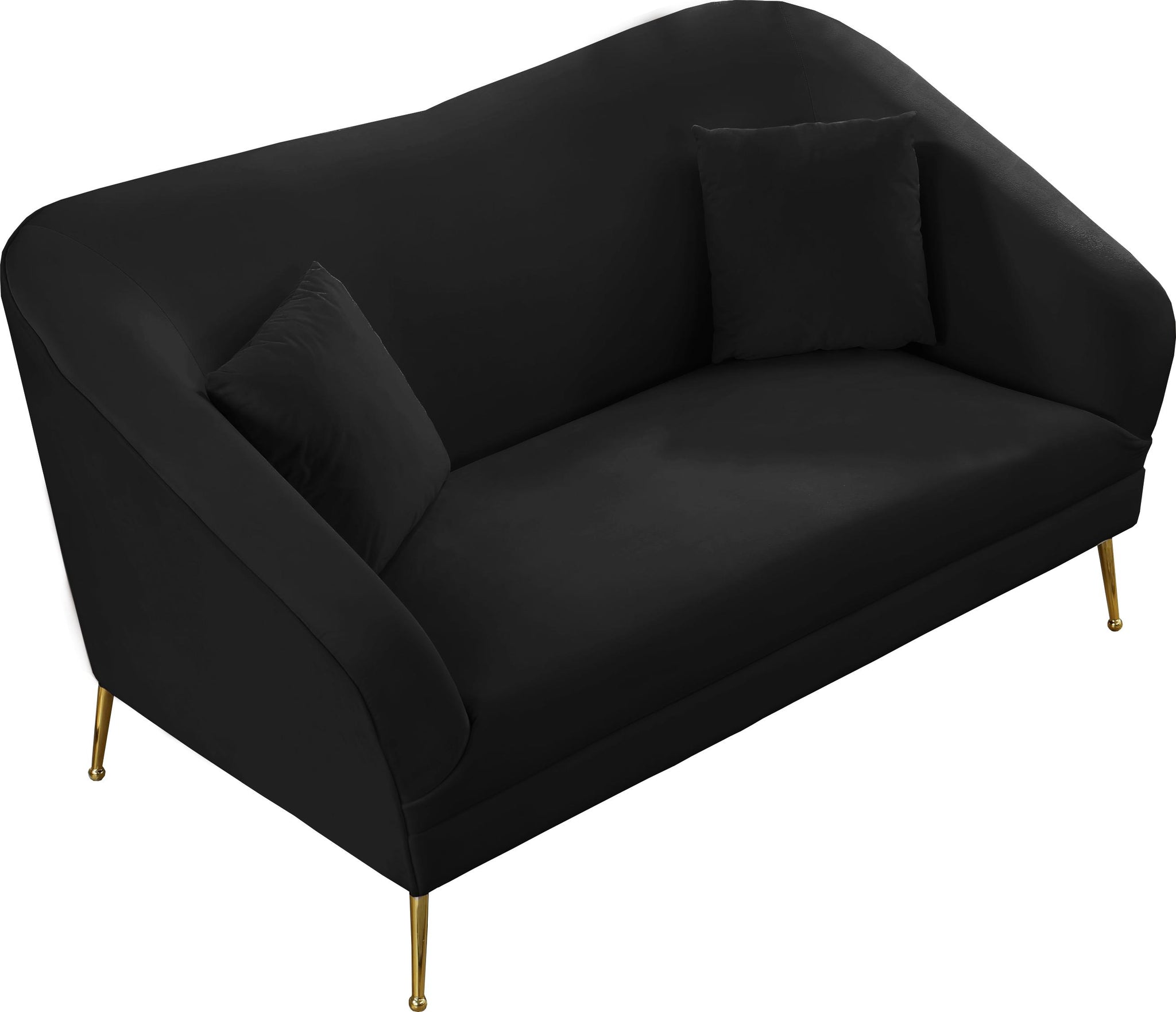 Hermosa Black Velvet Loveseat - Furnish 4 Less 98 (NY)*