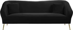 Hermosa Black Velvet Sofa - Furnish 4 Less 98 (NY)*