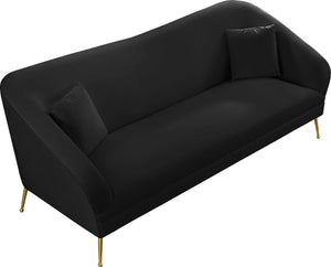 Hermosa Black Velvet Sofa - Furnish 4 Less 98 (NY)*