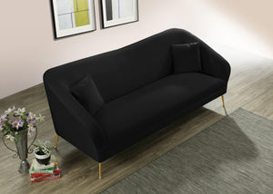 Hermosa Black Velvet Sofa - Furnish 4 Less 98 (NY)*