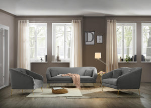 Hermosa Grey Velvet Sofa - Furnish 4 Less 98 (NY)*