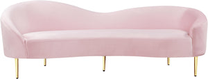 Ritz Pink Velvet Sofa