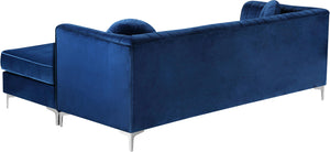 Eliana Navy Velvet 2pc. Reversible Sectional - Furnish 4 Less 98 (NY)*