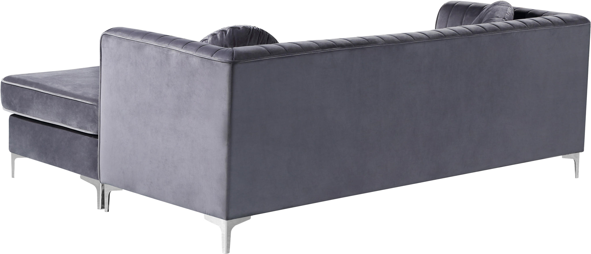 Eliana Grey Velvet 2pc. Reversible Sectional - Furnish 4 Less 98 (NY)*