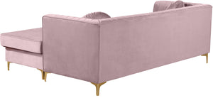 Eliana Pink Velvet 2pc. Reversible Sectional - Furnish 4 Less 98 (NY)*