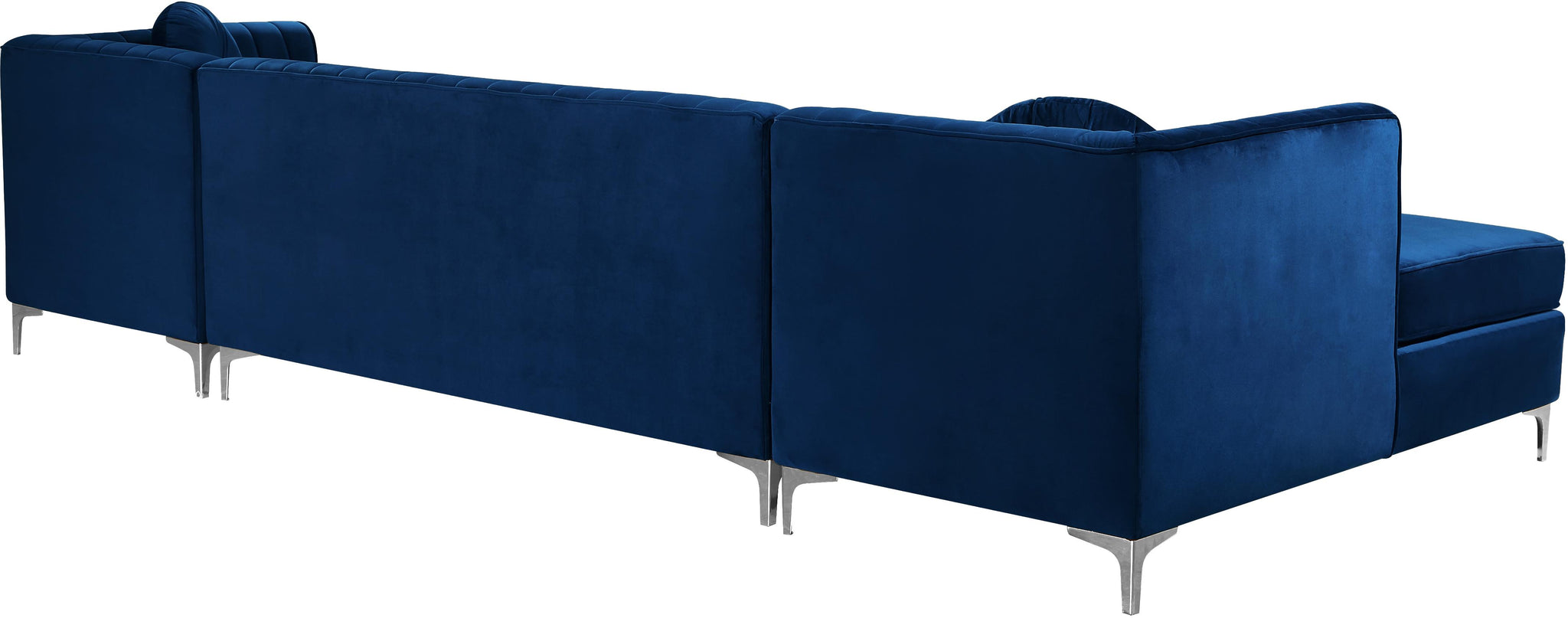 Graham Navy Velvet 3pc. Sectional - Furnish 4 Less 98 (NY)*