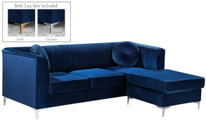 Eliana Navy Velvet 2pc. Reversible Sectional - Furnish 4 Less 98 (NY)*