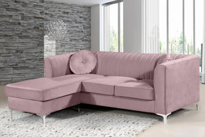 Eliana Pink Velvet 2pc. Reversible Sectional - Furnish 4 Less 98 (NY)*