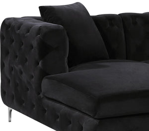 Gail Black Velvet 3pc. Sectional - Furnish 4 Less 98 (NY)*